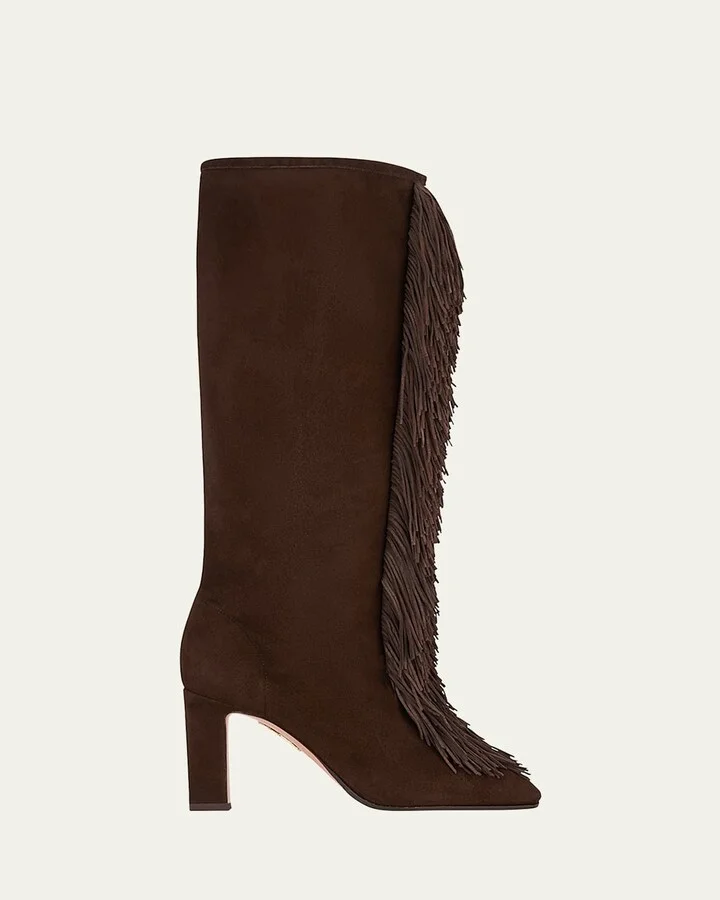 Gytane Fringe Suede Tall Boots