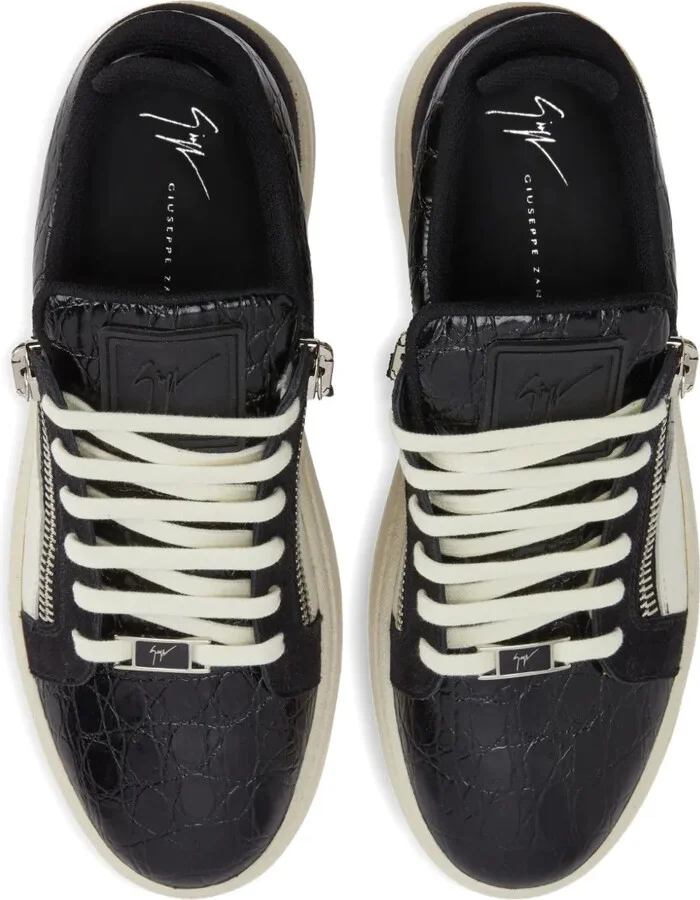 Gz94 crocodile-effect zip-detail sneakers - Image 3