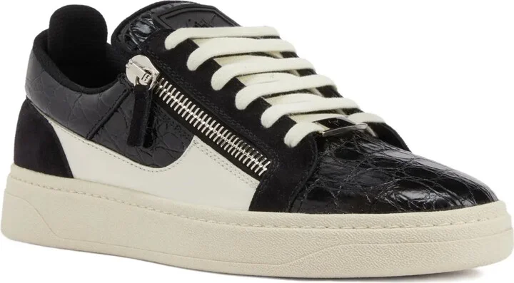 Gz94 crocodile-effect zip-detail sneakers