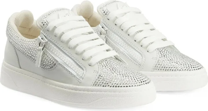GZ94 rhinestone-embellished leather sneakers - Image 2