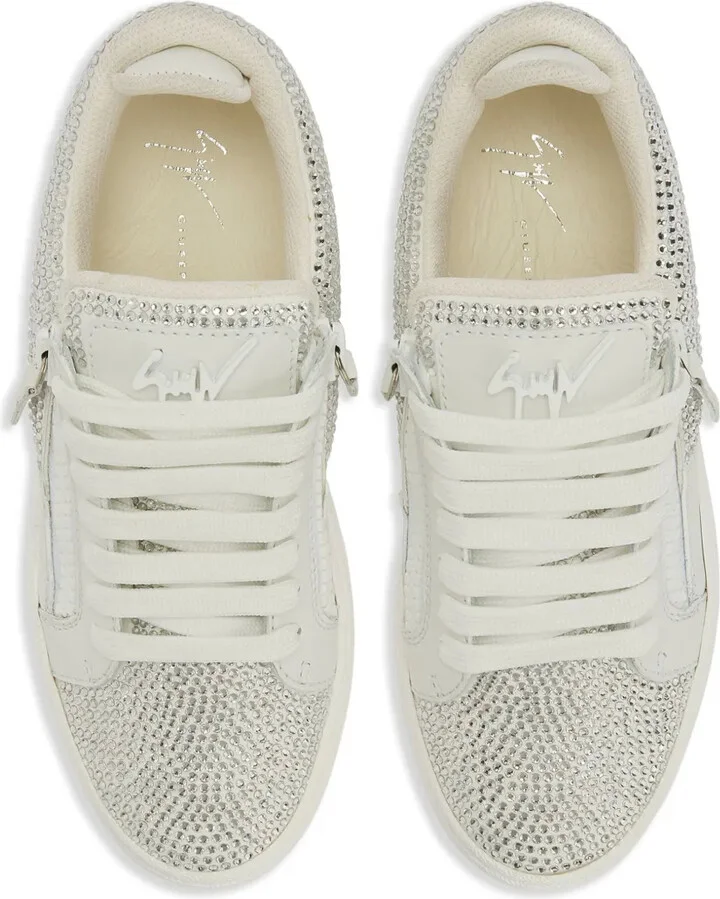 GZ94 rhinestone-embellished leather sneakers - Image 4