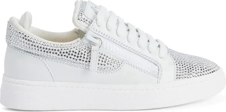 GZ94 rhinestone-embellished leather sneakers