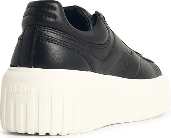 'h-stripes' Black Leather Sneakers - Image 3