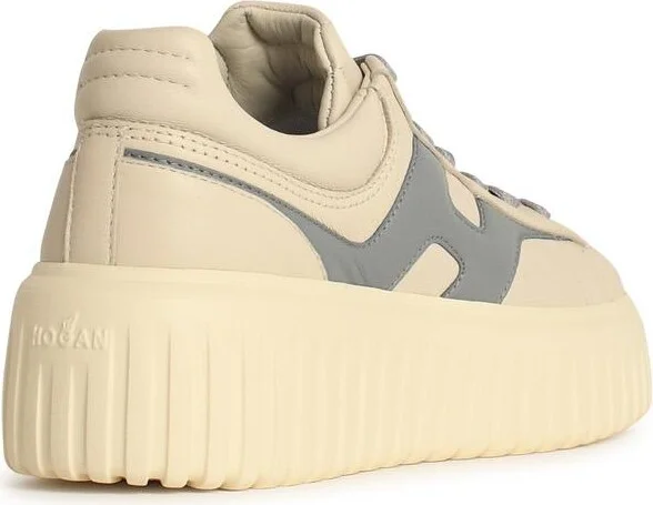 'h Stripes' Grey Leather Sneakers - Image 3