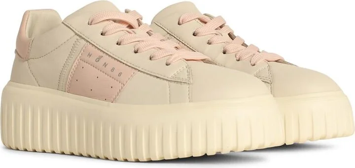 'h Stripes' Ivory Leather Sneakers - Image 2