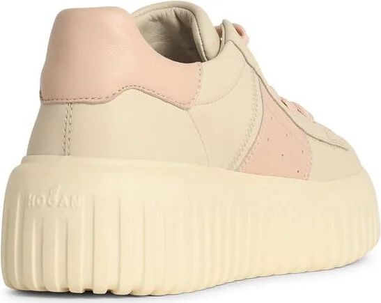 'h Stripes' Ivory Leather Sneakers - Image 3