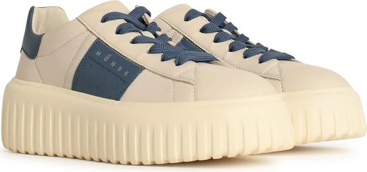 'h Stripes' Ivory Leather Sneakers - Image 2