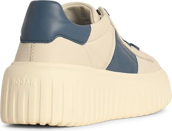 'h Stripes' Ivory Leather Sneakers - Image 3