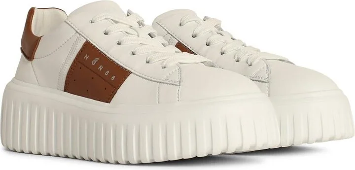 'h Stripes' Ivory Leather Sneakers - Image 2