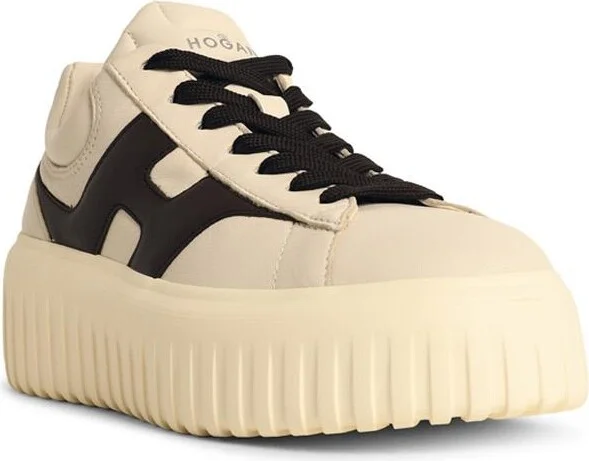 'h-stripes' Ivory Leather Sneakers - Image 2