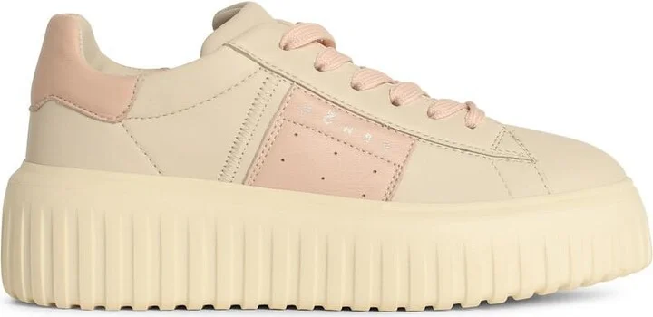 'h Stripes' Ivory Leather Sneakers