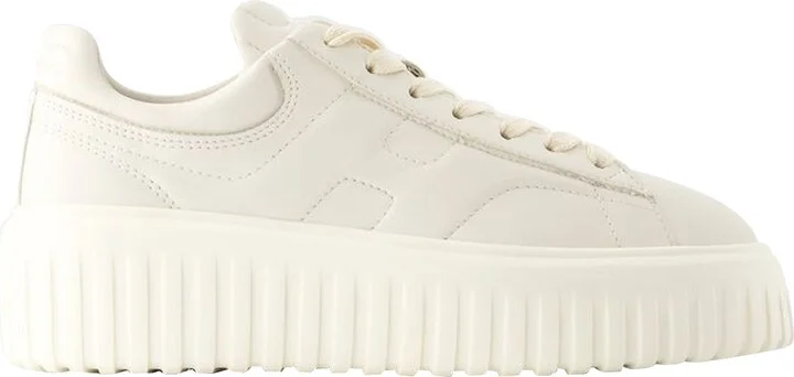 H Stripes Sneakers - Hogan - Leather - Beige