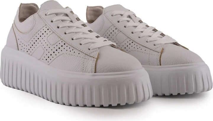 H-stripes Sneakers In Hammered Leather - Image 4