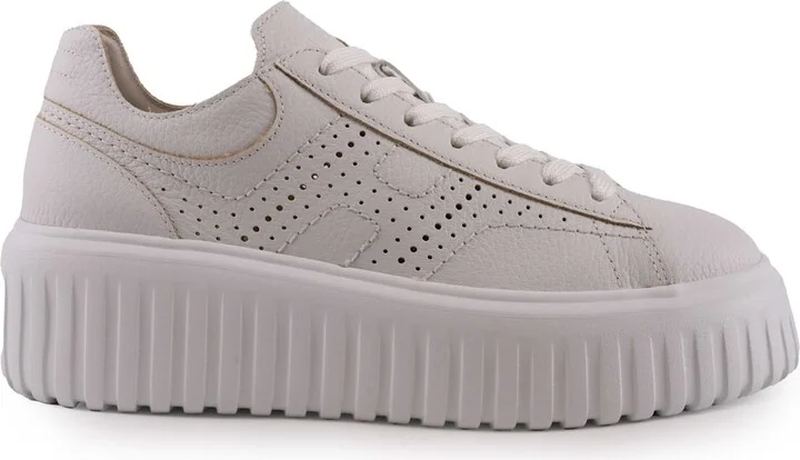 H-stripes Sneakers In Hammered Leather