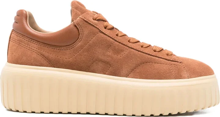 H-Stripes suede platform sneakers