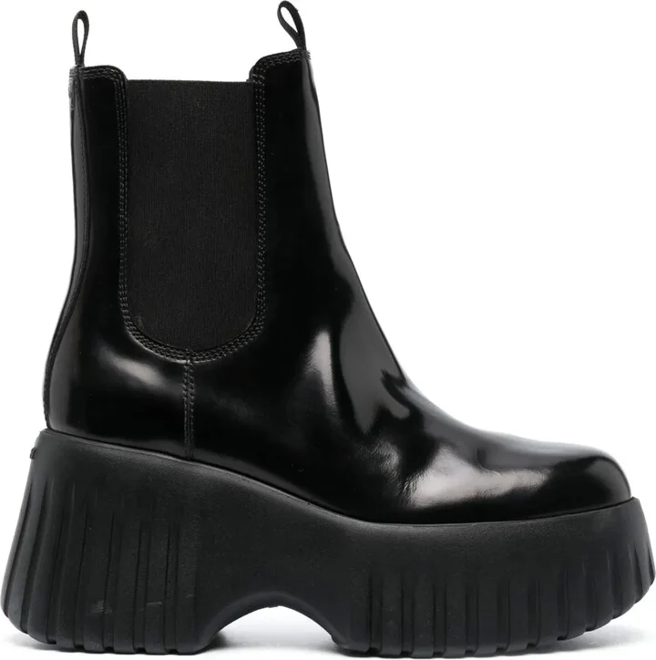 H-stripes wedge chelsea boots