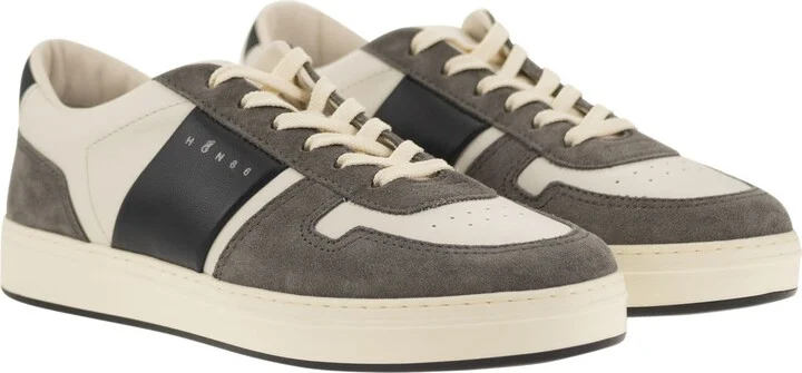 H-tv Leather And Suede Trainers - Image 4