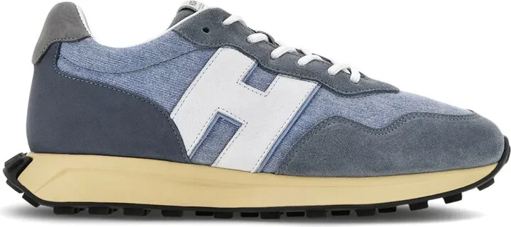 H601 lace-up suede sneakers