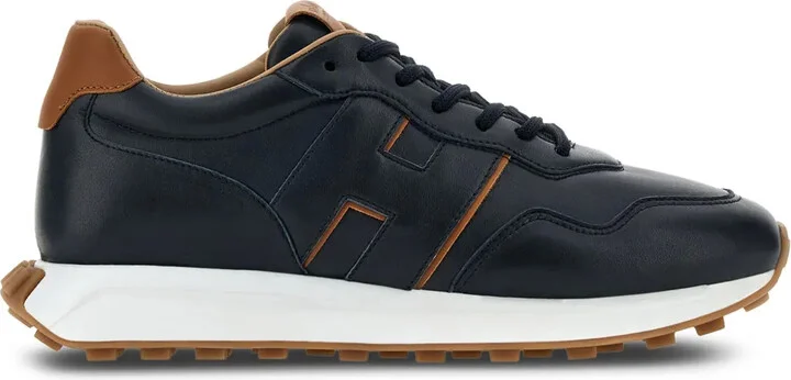 H601 leather lace-up sneakers