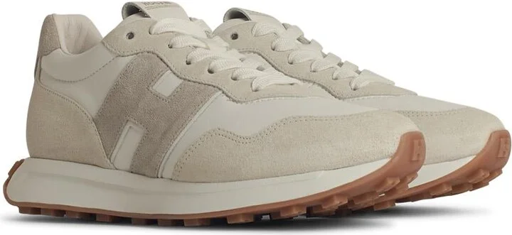 'h602' White Leather Sneakers - Image 2