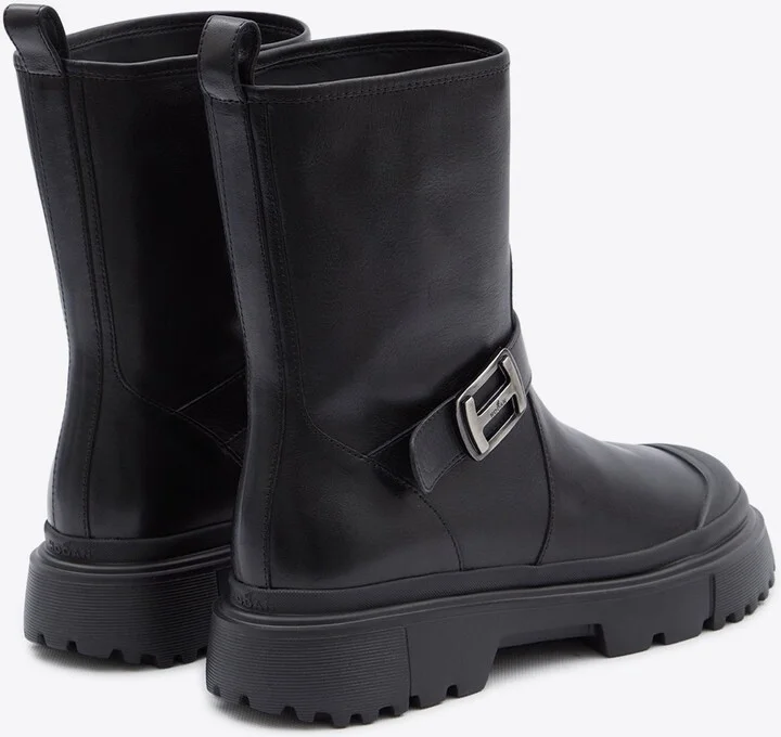 H619 Biker Boots in Leather - Image 2