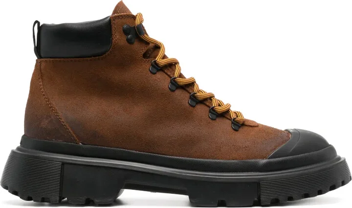 H619 lace-up leather boots