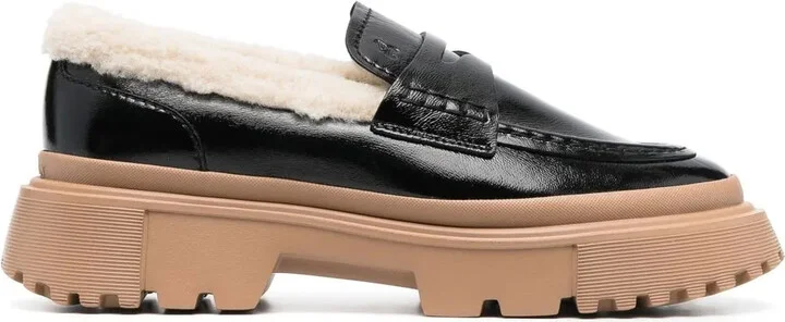 H629 chunky-soled loafers