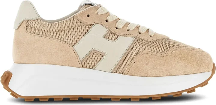 H641 panelled lace-up sneakers