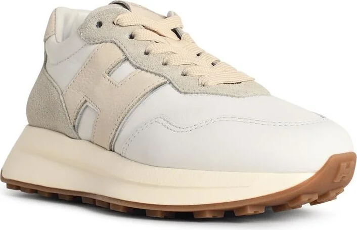 'h641' White Leather Sneakers - Image 2