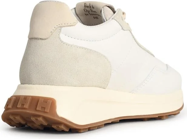 'h641' White Leather Sneakers - Image 3