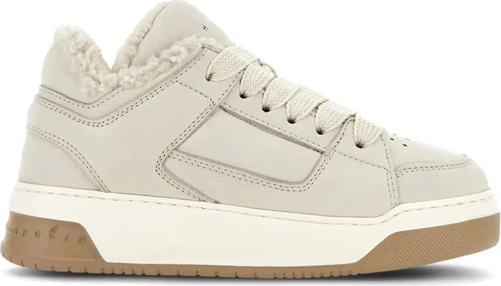 H667 faux-shearling leather sneakers