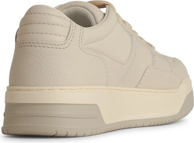 'h667' White Leather Sneakers - Image 3