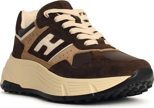 'h669' Brown Leather Sneakers - Image 2