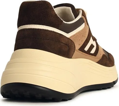 'h669' Brown Leather Sneakers - Image 3