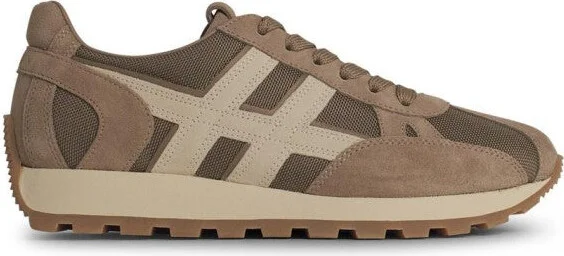 H671' Beige Fabric Sneakers