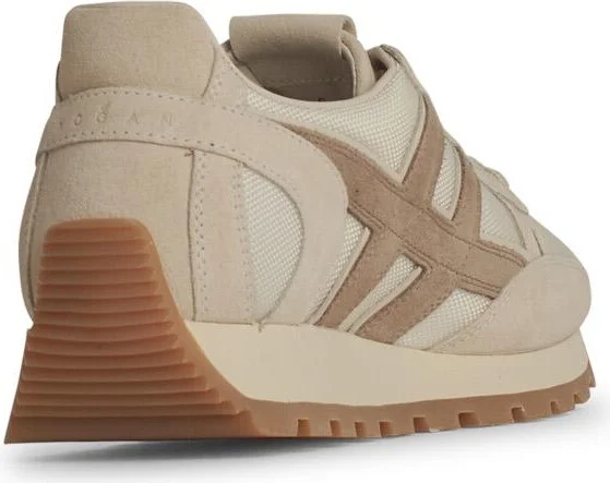 'h672' White Fabric Sneakers - Image 3