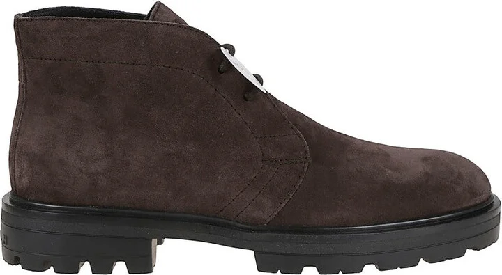 H673 Lace-Up Suede Ankle Boot