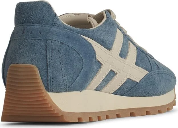 'h673' Light Blue Leather Sneakers - Image 3
