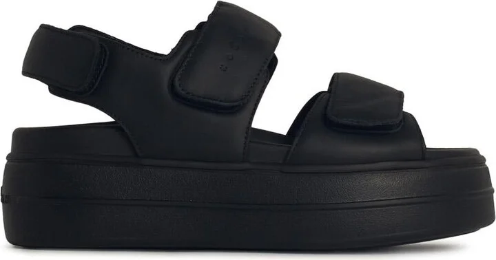 'h680' Black Leather Sandals