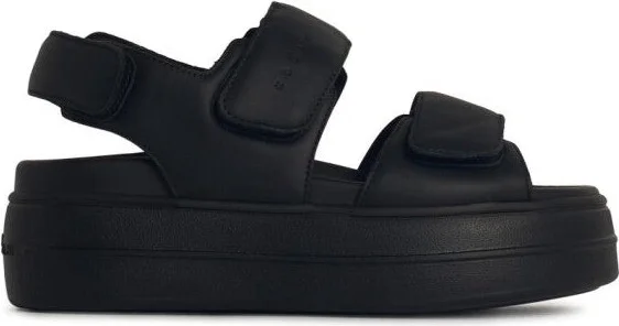 H680' Black Leather Sandals