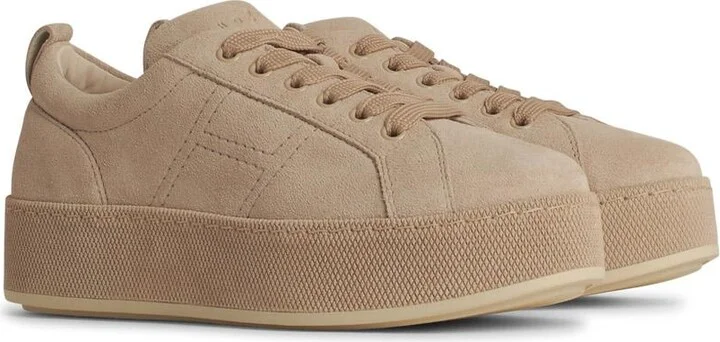 'h681' Beige Leather Sneakers - Image 2