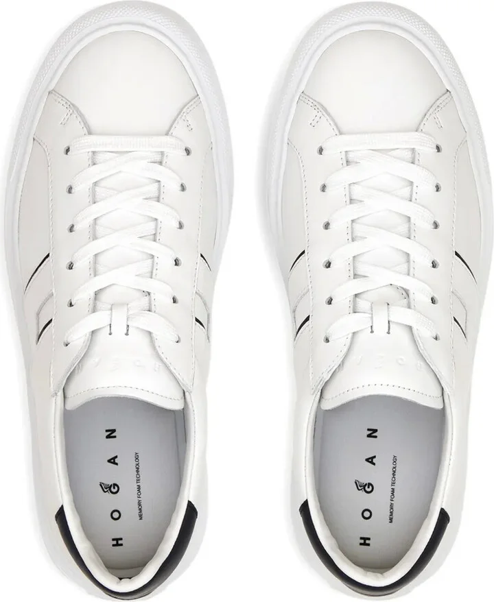 H691 logo-embellished leather sneakers - Image 5