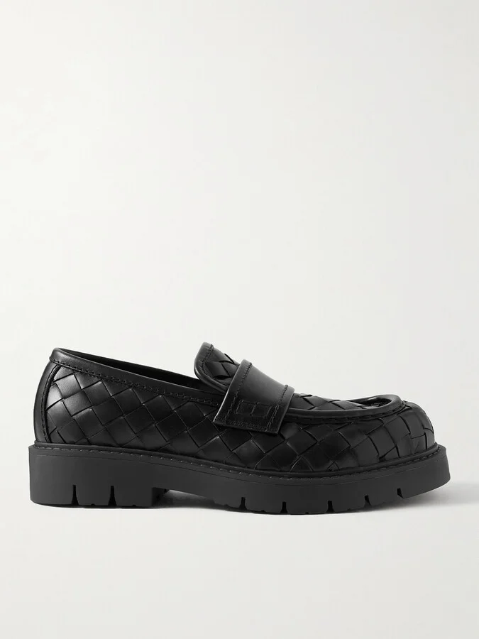 Haddock Intrecciato Leather Loafers