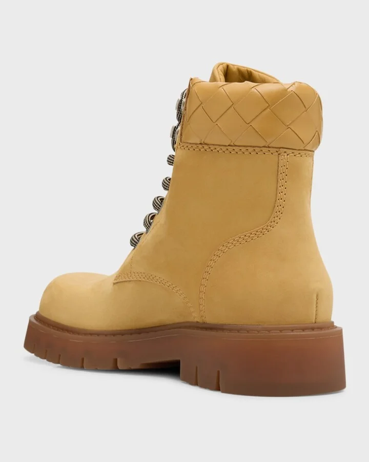 Haddock Nubuck Intrecciato Combat Booties - Image 4