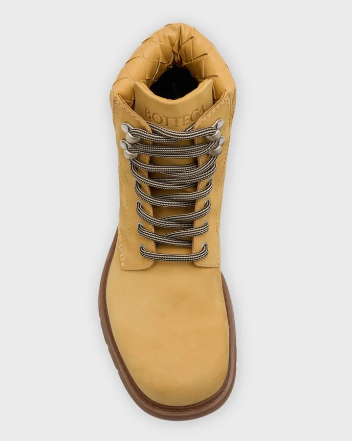 Haddock Nubuck Intrecciato Combat Booties - Image 6