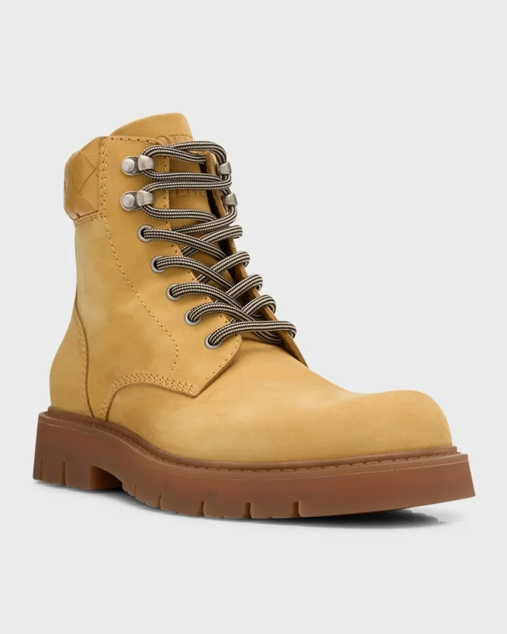 Haddock Nubuck Intrecciato Combat Booties - Image 7