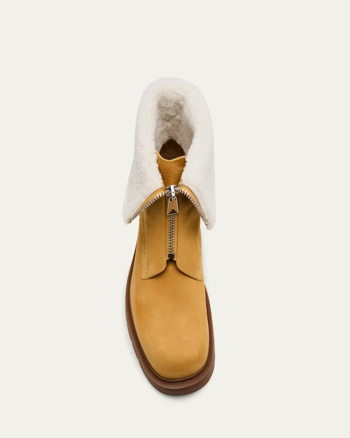 Haddock Suede Shearling Zip Booties - Image 2