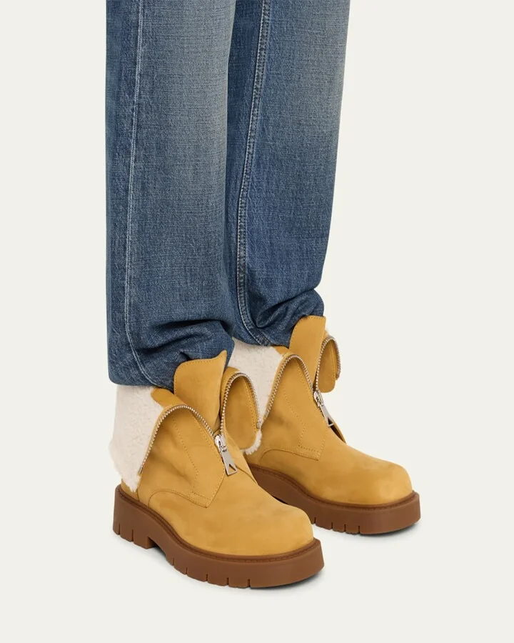 Haddock Suede Shearling Zip Booties - Image 7