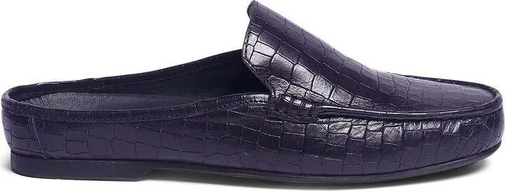 Hades Croc Embossed Leather Mule - Image 9
