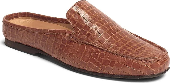 Hades Croc Embossed Leather Mule